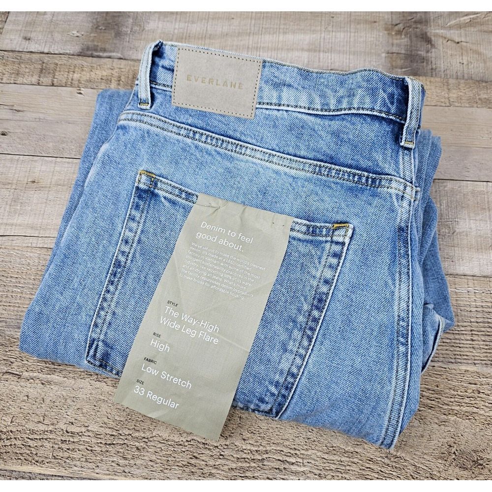Everlane Light Blue The Way-High Wide Leg Flare Jeans
